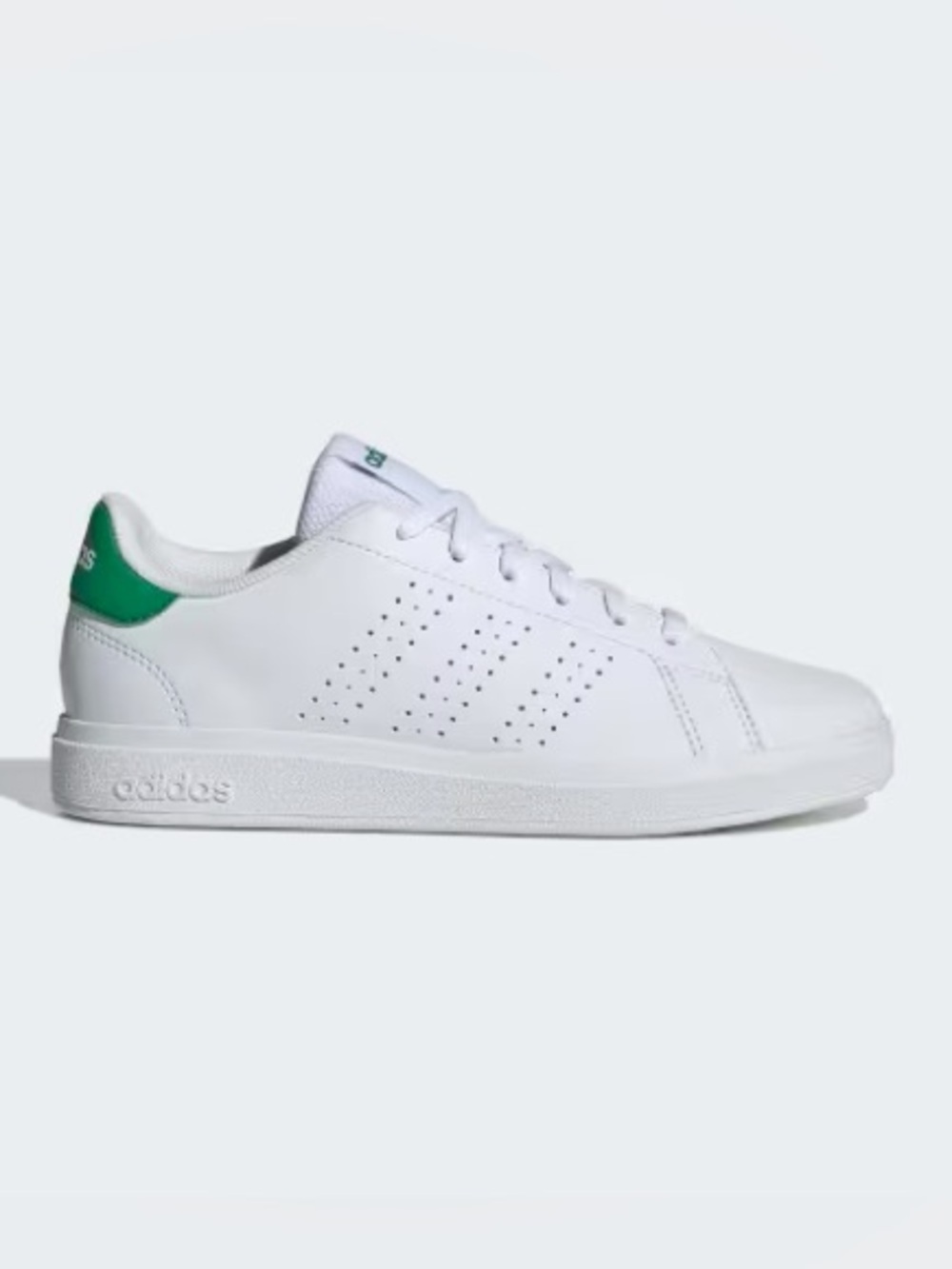 Adidas Advantage Sneakers White Green Tennis Shoes 4.5 Boys